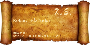 Kokas Sándor névjegykártya